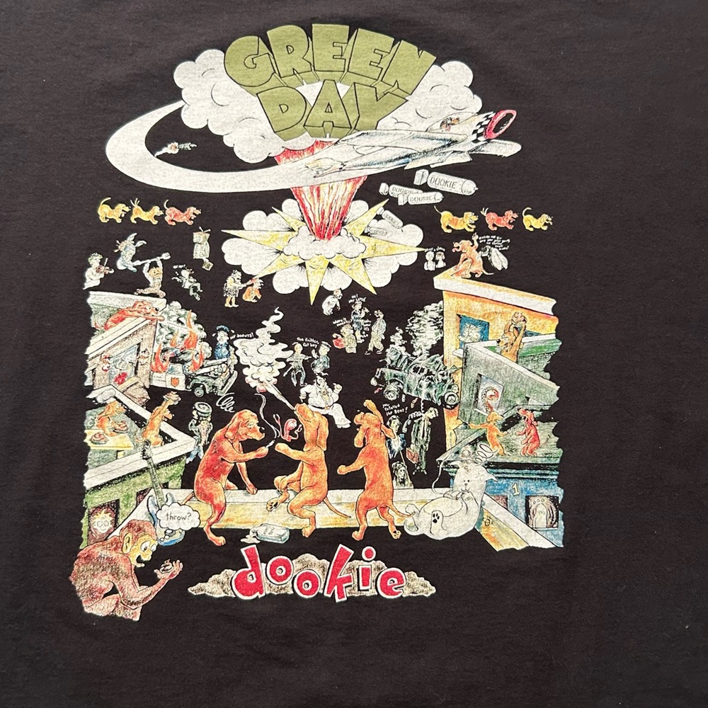 Green Day Dookie Short Sleeve Crew Neck Black Cotton Band Concert T-Shirt XL - Picture 4 of 6